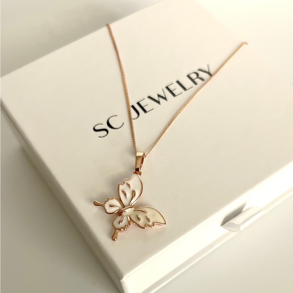 SC JEWELRY Jewelry - Butterfly Necklace 18k Gold Plated Rose Gold Luxury Jewelry